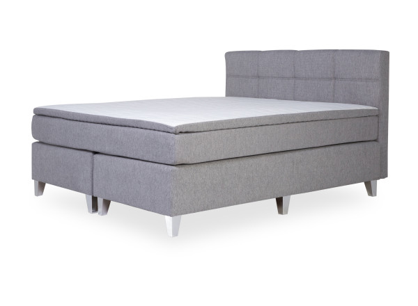 Boxspringbett HARPER SALAVAS in silberfarben aus Stoff