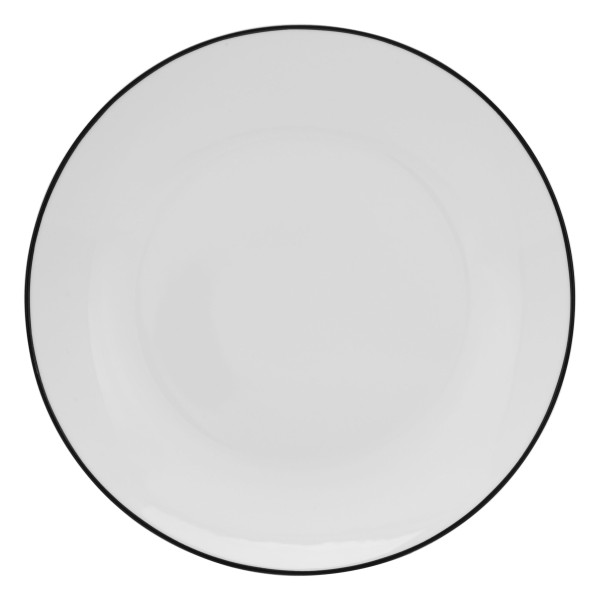 Dessertteller LUNA BLACK LINE in weiß aus Porzellan