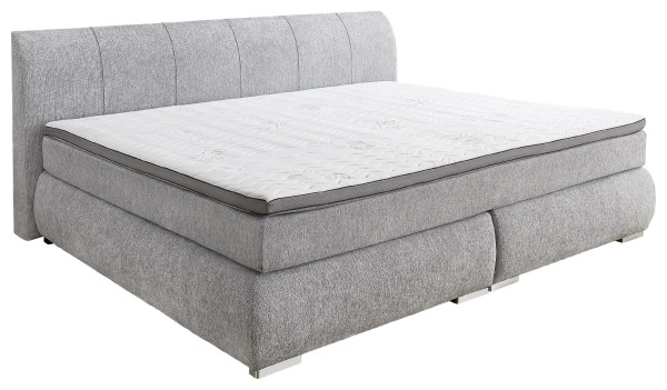 Boxspringbett HARPER SAMBAS in grau aus Stoff