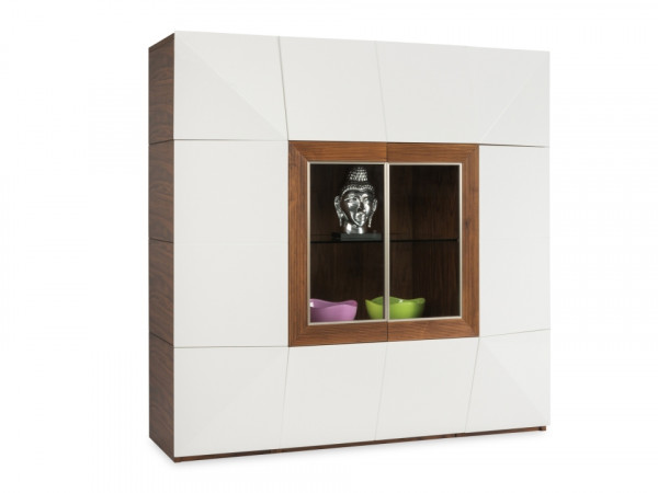 Vitrine MONDO PRISMA PLUS in weiß aus Lack