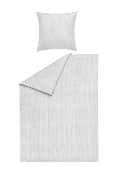 Bettwäsche SINA Satin in grau aus Baumwolle