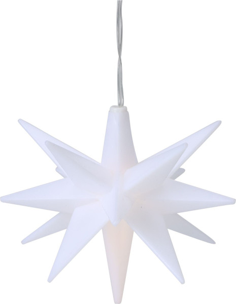 Christbaumschmuck Hänger Stern STAR LED 3D in weiß aus Polypropylen