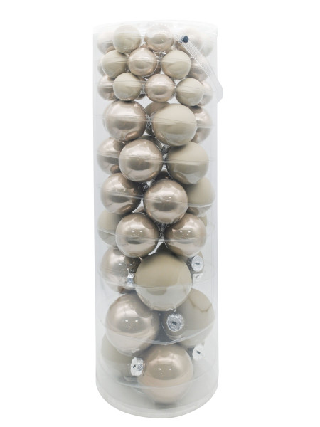 Weihnachtskugel-Box FINE ALABASTER in beige aus Glas