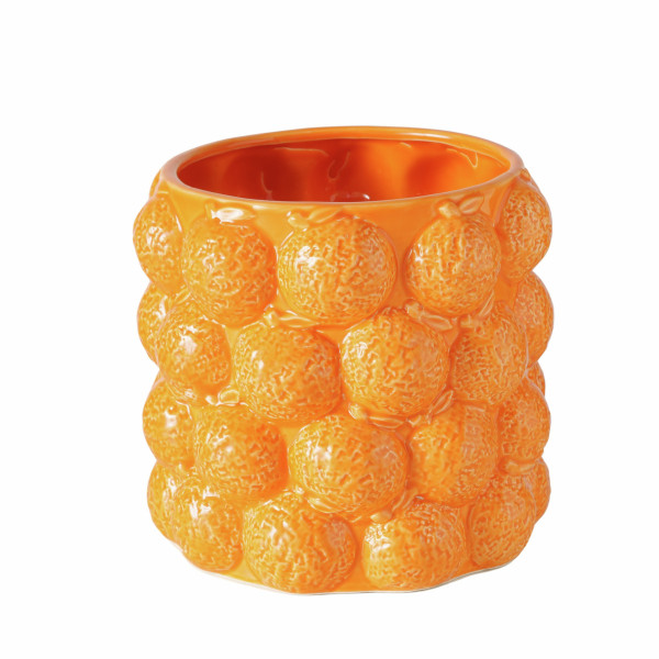 Übertopf ORANGE in orange aus Porzellan