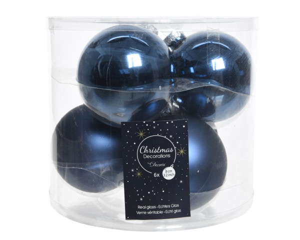 Weihnachtskugel-Box NACHTBLAU in blau aus Glas