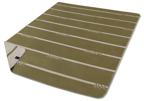 Wohndecke JOOP! LOGO-STRIPE in grün aus Mischgewebe