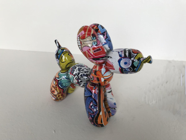 Hund BALOON GRAFITTI in bunt aus Polyresin