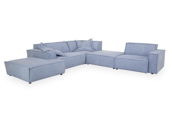 Polsterecke URBINO in Lightblue aus Leder