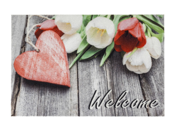 Fußmatte DECO PRINT in rot aus Polyamid