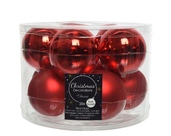 Weihnachtskugel-Box WEIHNACHTSROT in rot aus Glas