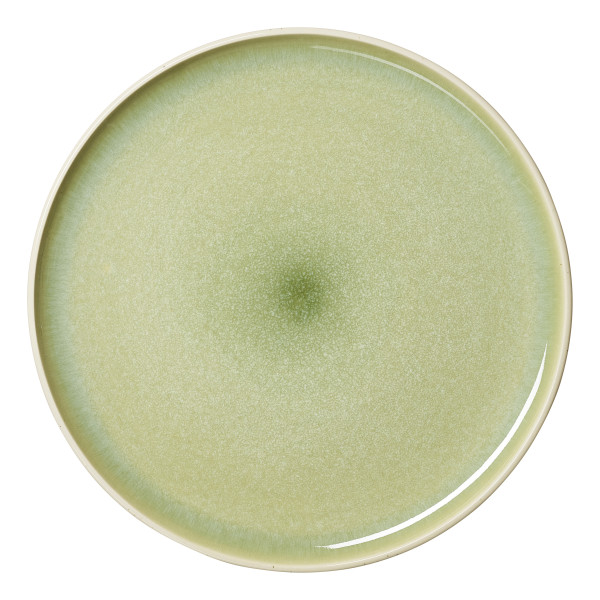 Speiseteller SKOG in grün aus Steingut