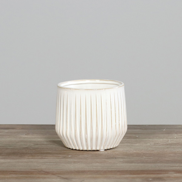 Vase in creme aus Keramik