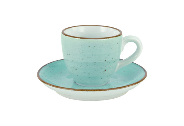 Espressoobertasse VINTAGE in aqua aus Porzellan