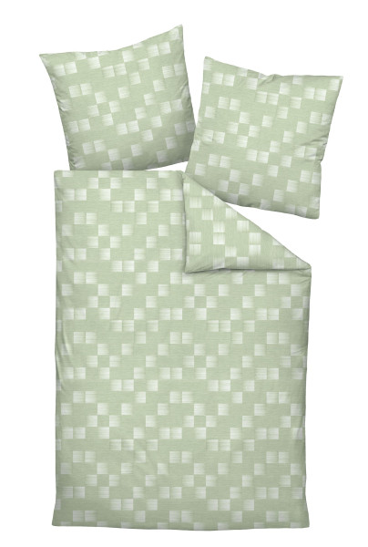 Bettwäsche MILANO Mako-Satin in grün aus Baumwolle
