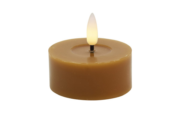 Teelicht LED 2er-Set BASIC in Caramel aus Wachs