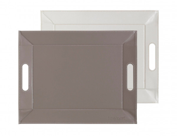 Tablett FREEFORM in weiß aus Kunstleder