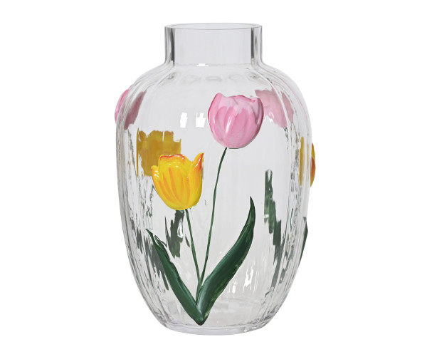 Vase TULPEN in bunt aus Glas