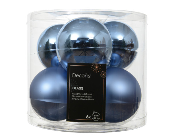 Weihnachtskugel-Box DÄMMERUNGSBLAU in blau aus Glas