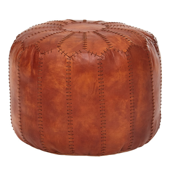 Hocker in braun aus Leder