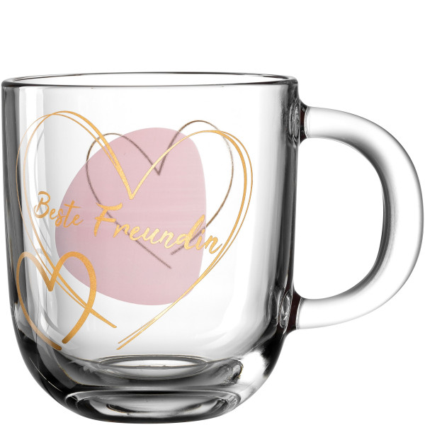 Henkelbecher LEONARDO EMOZIONE in rose aus Glas