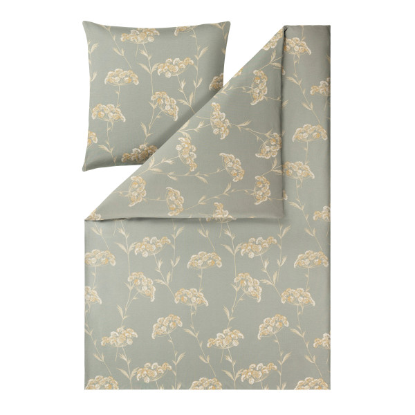 Bettwäsche SINA Mako-Jersey in Khaki aus Baumwolle