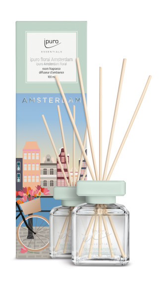Raumduft ipuro FLORAL AMSTERDAM in blau aus Glas