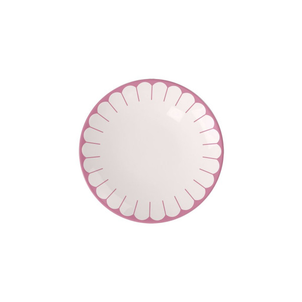 Frühstücksteller Fleur cassis in weiß aus Bone China