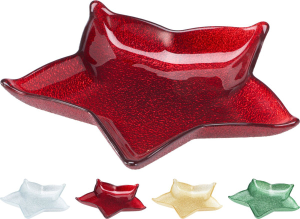 Teller STERN in mehrfarbig aus Glas