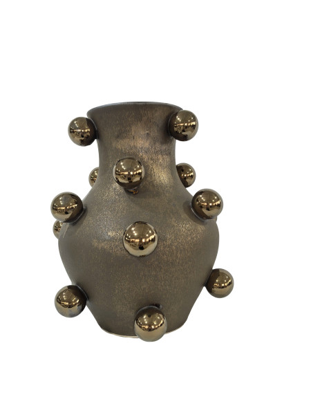 Vase BALLS in bronzefarben aus Terracotta