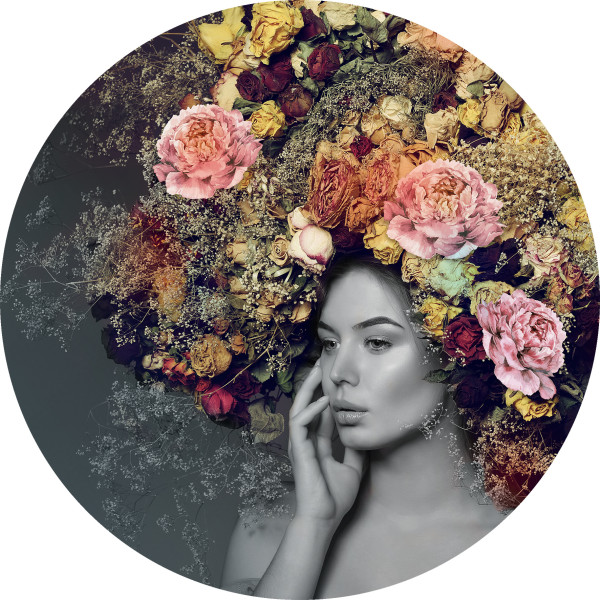 Glasbild WOMAN &amp; FLOWERS II