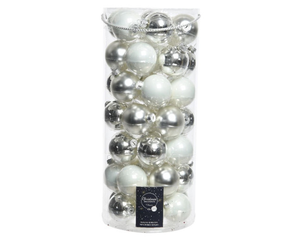 Weihnachtskugel-Box BIG SILVER MIX in silberfarben aus Glas