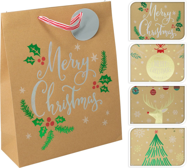 Geschenktasche KRAFT in braun aus Papier