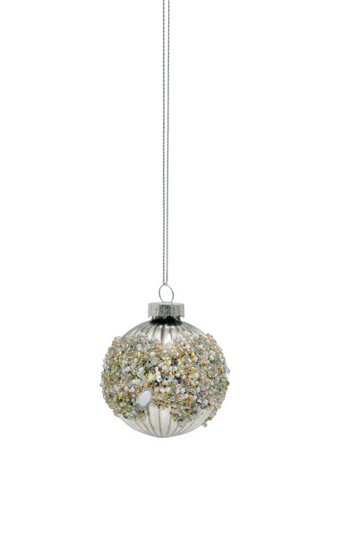Weihnachtskugel PEARLS in schwarz aus Glas