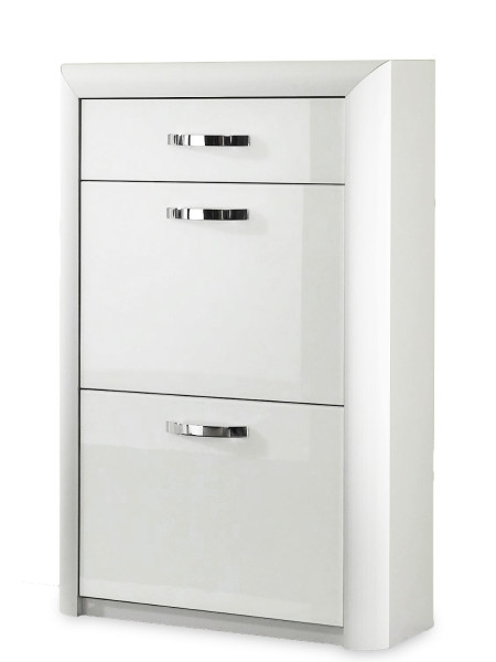 Schuhschrank MONDO ENTRY in weiß aus Glas