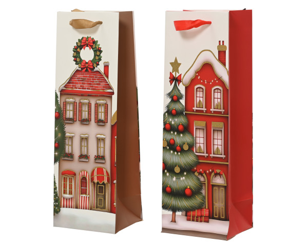 Geschenktasche HÄUSER in mehrfarbig aus Papier