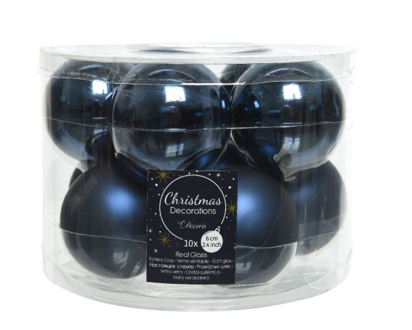 Weihnachtskugel-Box NACHTBLAU in blau aus Glas