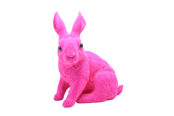 Hase FLOCKY in pink aus Polyresin