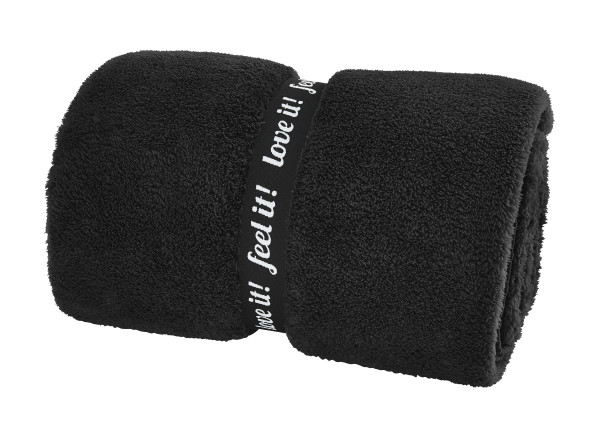 Wohndecke s.Oliver WELLSOFT in schwarz aus Polyester