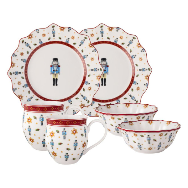 Frühstücks-Set Toy\\\'s Delight in weiß/rot aus Bone China