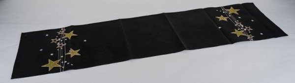 Tischläufer Sterne in schwarz aus Polyester