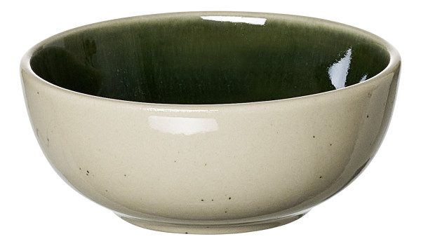 Dipschale SKOG in beige/grün aus Steingut