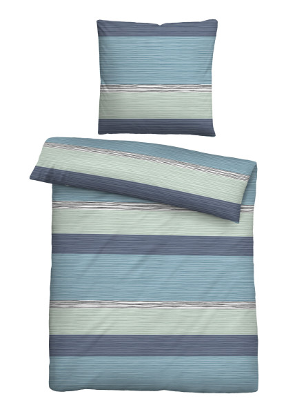 Bettwäsche Seersucker in grün aus Polyester