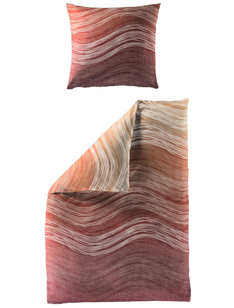 Bettwäsche Mako-Satin orange aus Baumwolle
