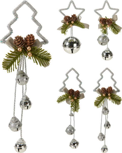 Christbaumschmuck Hänger GLOCKE/STERN in weiß
