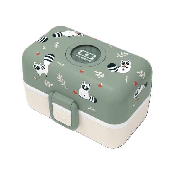 Lunchbox RACCOON in grün aus Kunststoff