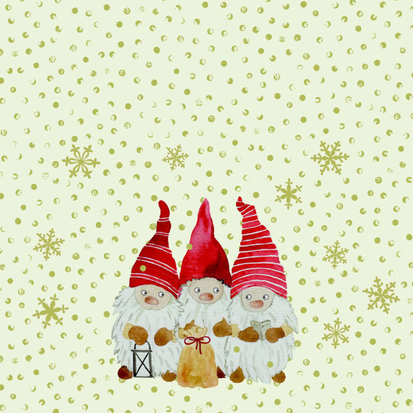 Servietten STARS & Snowflakes in beige aus Papier