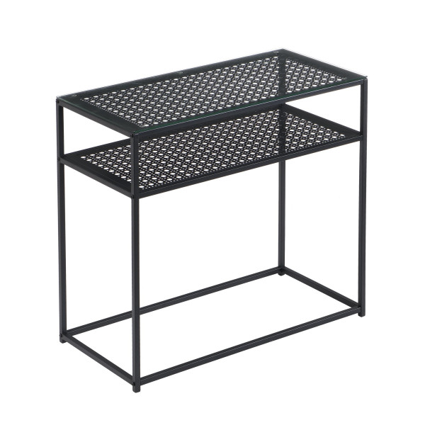 Konsolentisch in schwarz aus Materialmix