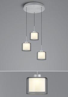 Pendelleuchte elements KLARA in silberfarben aus Metall