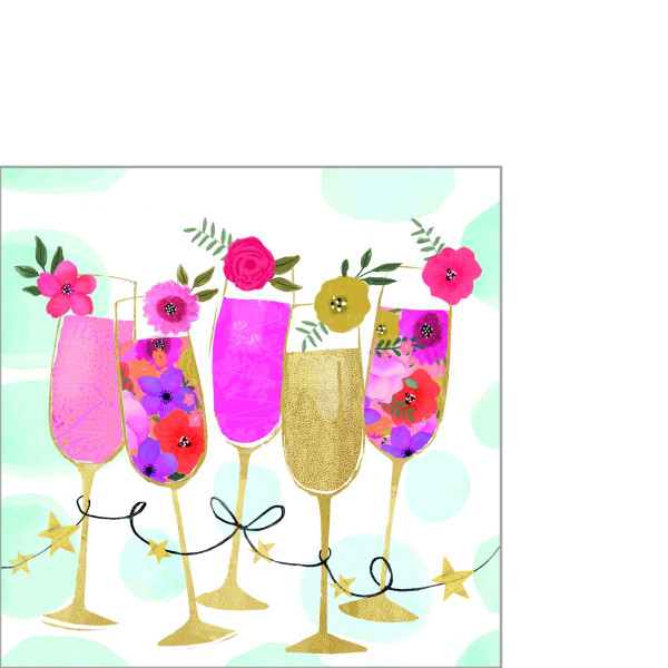 Servietten HAPPY DRINKS in bunt aus Papier
