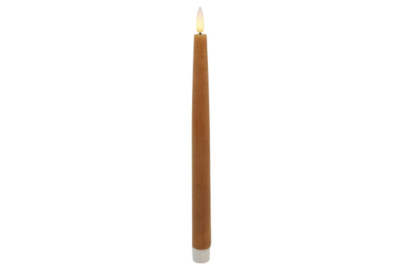 Dinnerkerze LED 2er-Set BASIC in Caramel aus Wachs